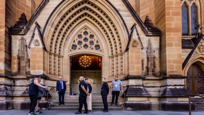 Church security are on alert. Picture: NCA NewsWire / Ben Symons