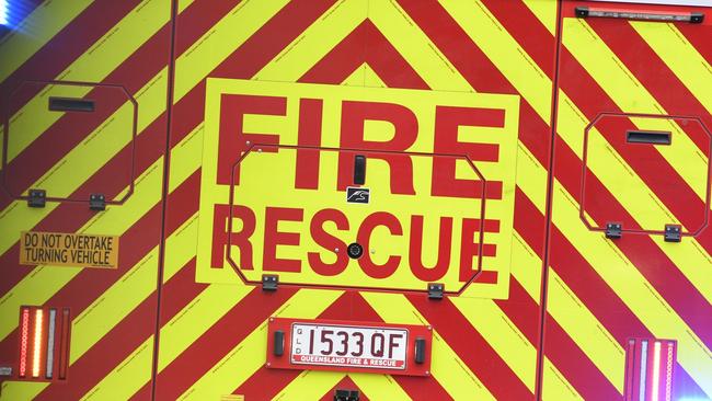 Fireys attend a house fire in Toowoomba, fire and rescue sign generic, QFES, Friday, June 23, 2023. Picture: Kevin Farmer