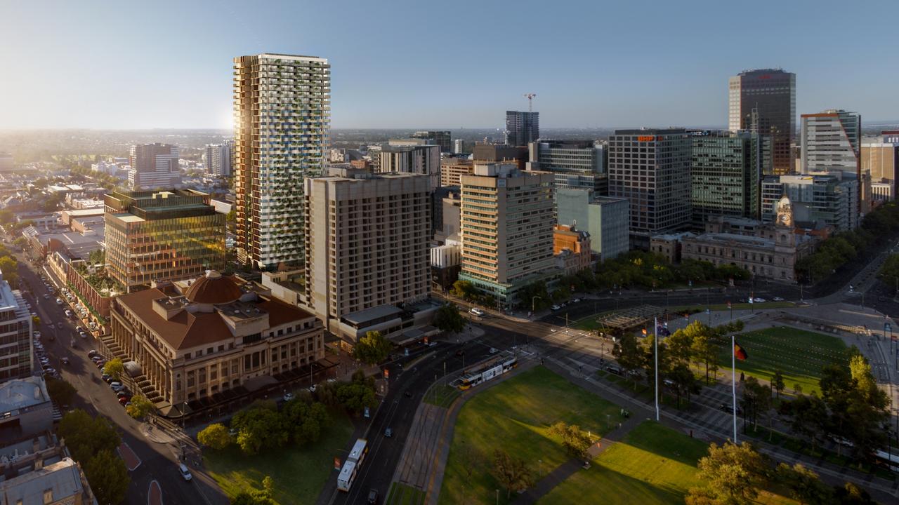 Artist’s impression of the $400m Market Square development in Adelaide. Picture: Supplied by ICD Property