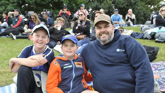 Coffs Coast league fans enjoy the atmosphere at the Cronulla Sharks v Gold Coast Titans match at C.ex Stadium Coffs Harbour. Photo: Tim Jarrett
