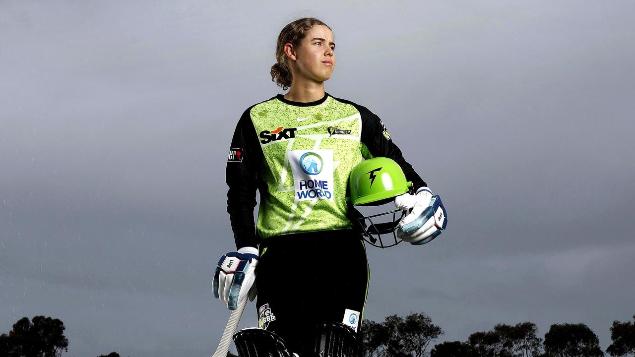 Sydney Thunder left-hander Phoebe Litchfield looms as the most sought after Australian player at Saturday’s WPL auction. Picture: Phil Hillyard