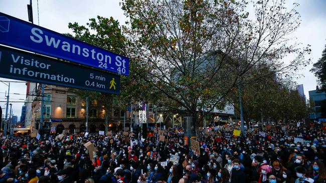 The protest was peaceful. Picture: AFP