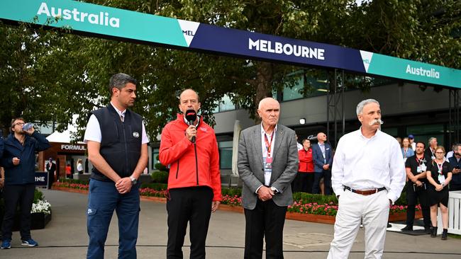 Australian Grand Prix chief Andrew Westacott speaks after the event was cancelled. Picture: Clive Mason/Getty Images