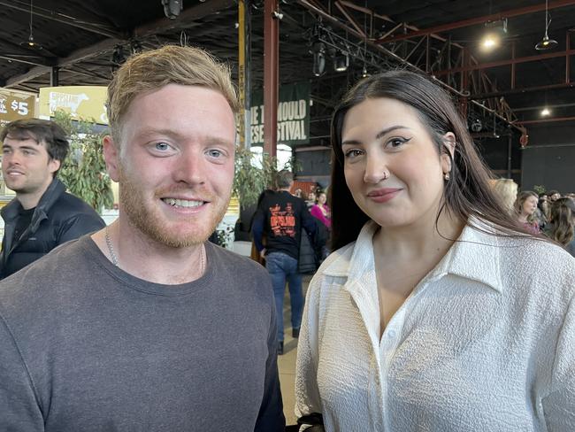 Michael Fiddes and Amelia Andriopoulos at the 2023 Mould Cheese Festival in Melbourne. Picture: Himangi Singh.