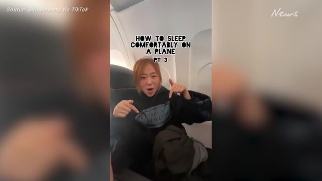 Woman's hack to sleeping comfortably on a plane