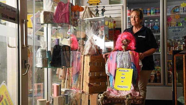 Pauline Williamson from Ipswich City Mall Newsagency can't wait for the mall to be completed. Picture: Rob Williams