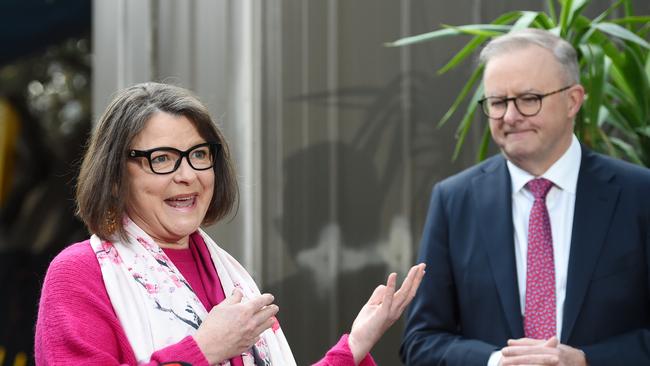 Ged Kearney with the Prime Minister, Anthony Albanese, is in Melbourne. Picture: NCA NewsWire / Nicki Connolly