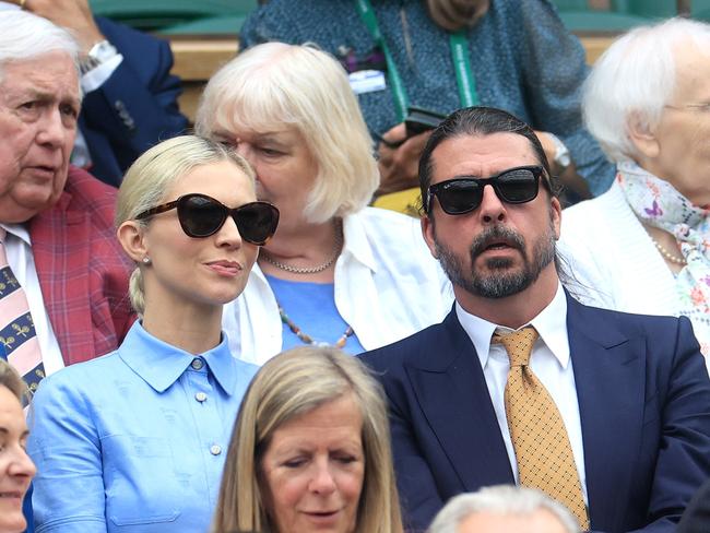 Dave Grohl and his wife Jordyn Grohl at Wimbledon this year. Picture: Getty Images