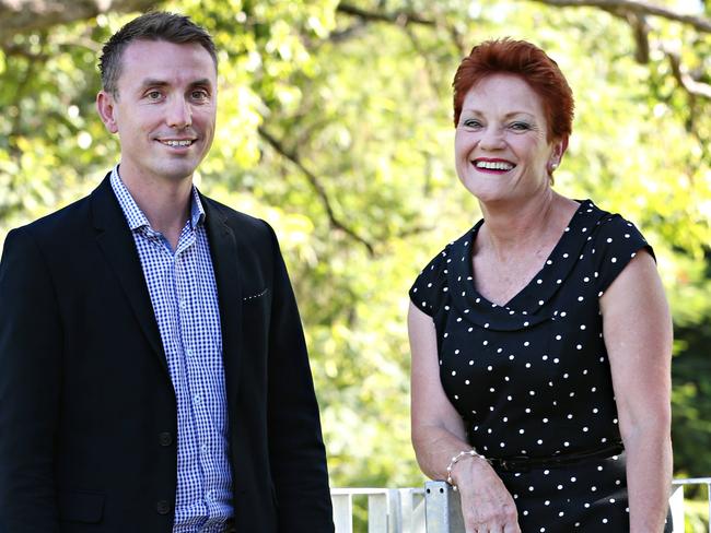 Pauline Hanson with James Ashby. Picture: Annette Dew