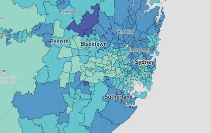 Map of which suburbs have the highest vaccination rates