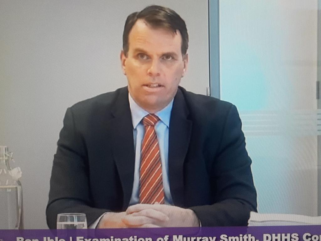 Department of Health and Human Services commander Murray Smith gives evidence at the inquiry. Picture: Supplied