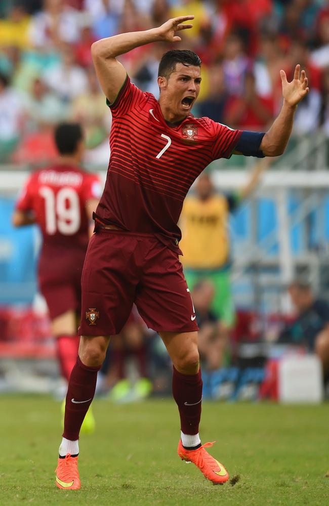 The horror! Megastar Ronaldo is not accustomed to having snot wiped on him.