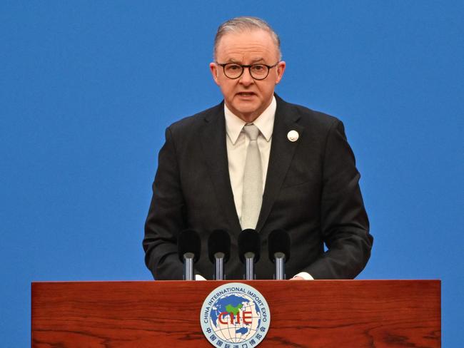 Anthony Albanese speaks during the opening ceremony of the 6th China International Import Expo (CIIE) in Shanghai. Picture: AFP