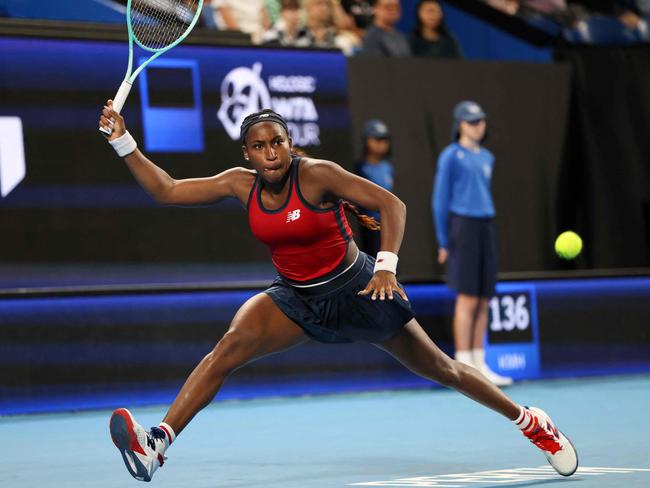 Coco Gauff, of the USA – pictured during a United Cup singles match in Perth on December 29 – is on the line-up for AO Opening Week, presented by the Herald Sun. Picture: Colin Murty / AFP