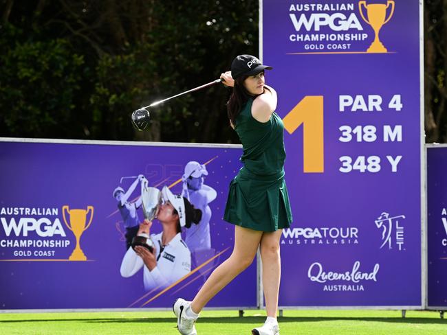 Australian professional golfer Karis Davidson is a member at Sanctuary Cove Golf and Country Club. Picture: Dan Peled.