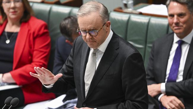 Anthony Albanese in question time on Monday. Picture: NCA NewsWire / Martin Ollman