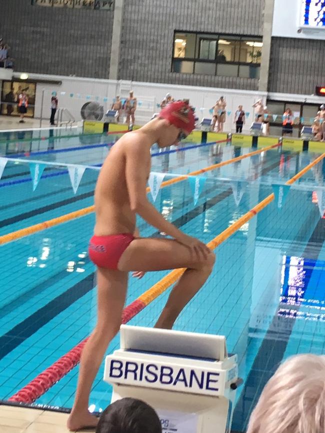 Gregory Terrace swimmer Tom Neill at the recent GPS swim meet.