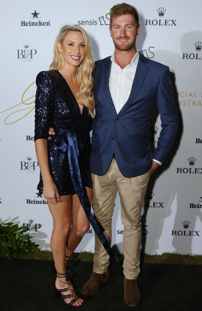 Sharon and Nick at the Glamour on the Grid GP party. Picture: Julie Kiriacoudis