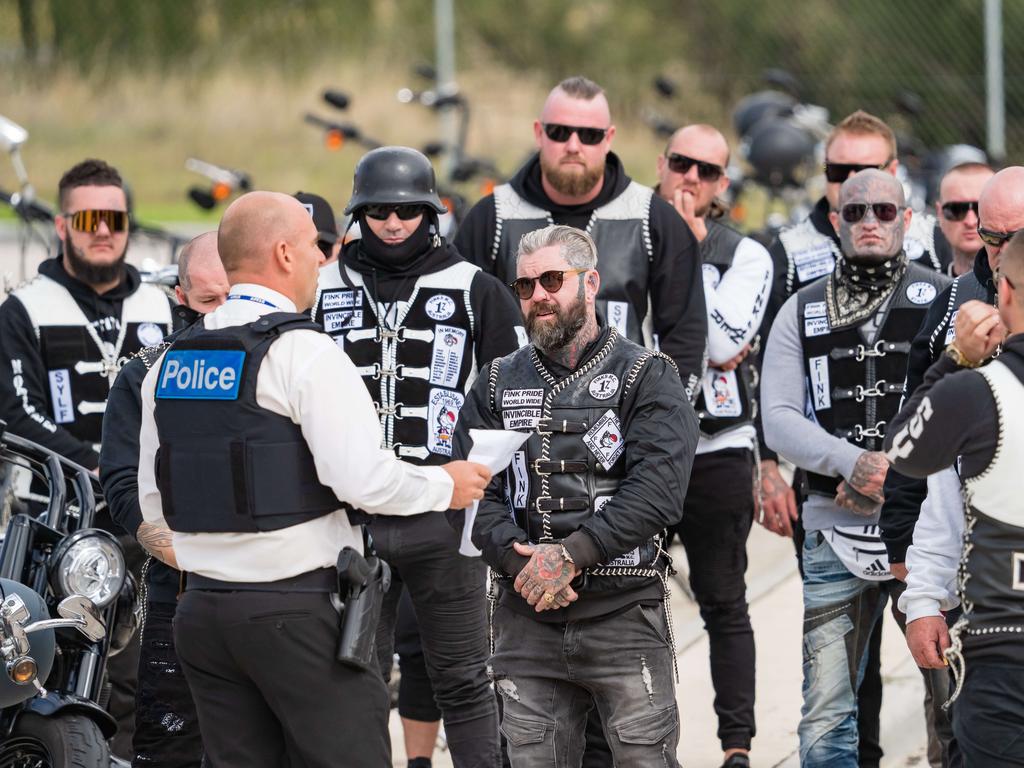 Finks bikie gang put on show of force in ride from Wodonga to Melbourne ...