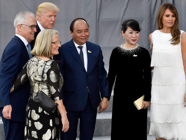 At the G20 with Vietnam’s Prime Minister Nguyen Xuan Phuc and his wife Tran Nguyet Thu. Picture: John MacDougall/AFP