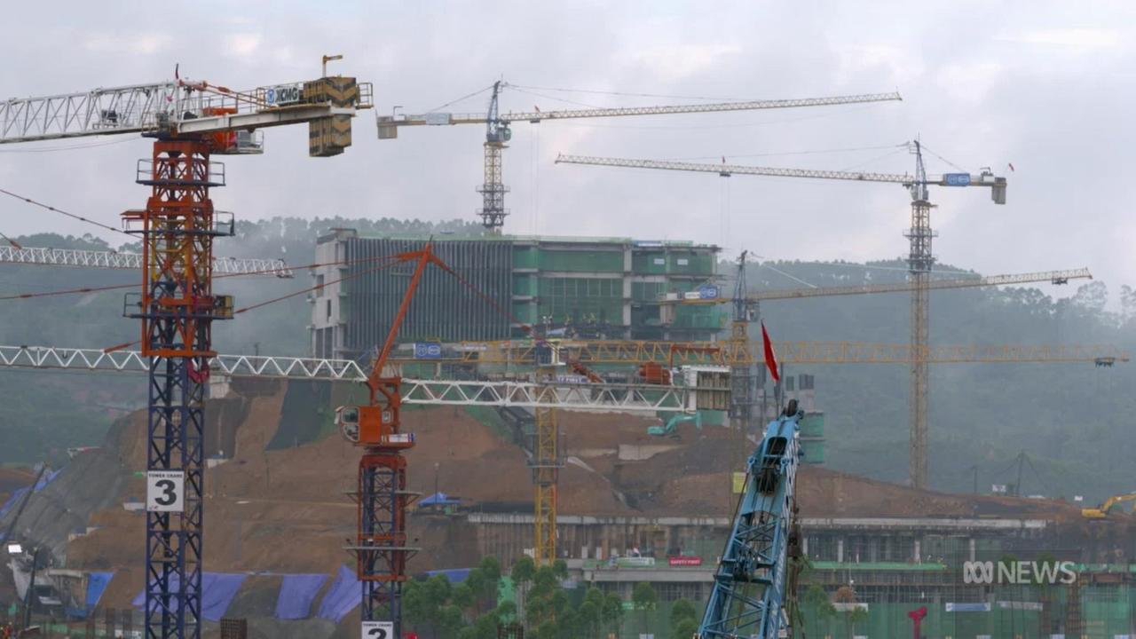 The program will air footage from a recent visit to Nusantara on Thursday night. This image shows the presidential palace still under construction. Picture: ABC/ Foreign Correspondent