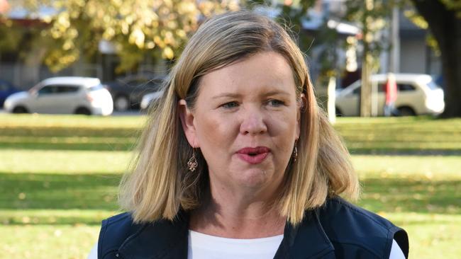 Bass MP Bridget Archer making her final pitch to voters, Brickfields Reserve, Launceston, May 20, 2022. Picture: Alex Treacy