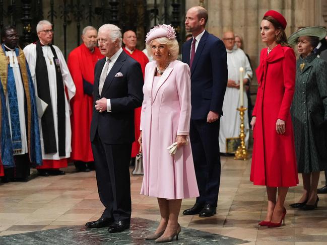 The King and Queen led the congregation with the Prince and Princess of Wales close behind. Picture: Aaron Chown/Pool/AFP