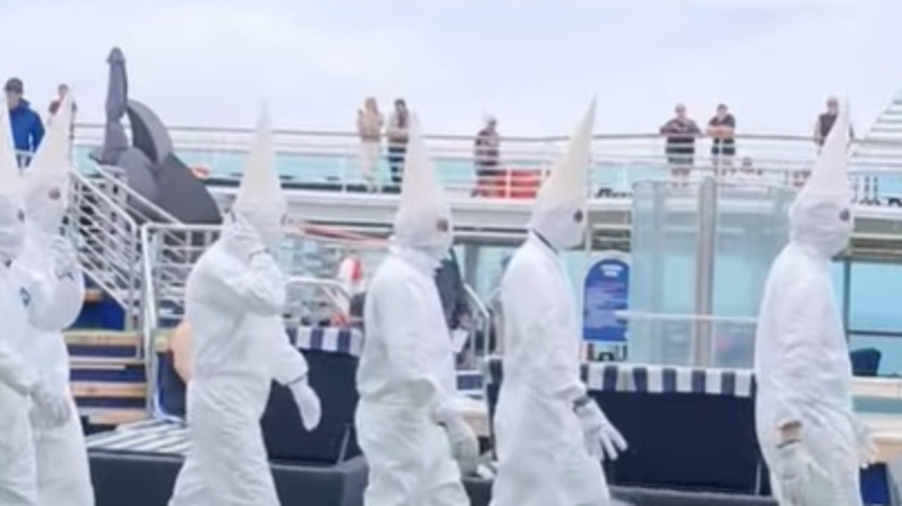 ‘Get the camera’: Cruise crew’s shock outfits