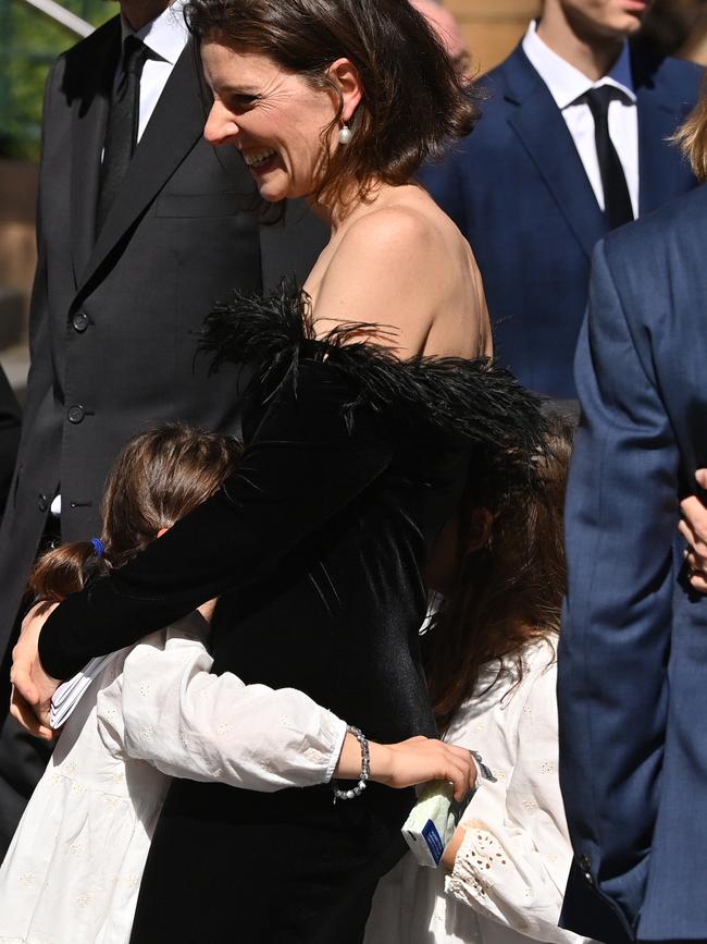 Allegra Spender, Carla Zampatti’s daughter, after the funeral. Picture: NCA NewsWire/Joel Carrett NCA newswire pool.