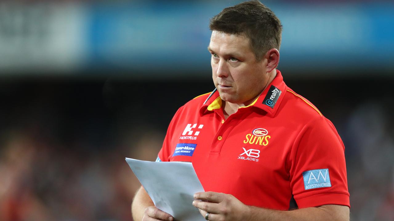 Suns coach Stuart Dew wants his side playing finals for the first time in its history in 2021. Picture: Chris Hyde/Getty Images