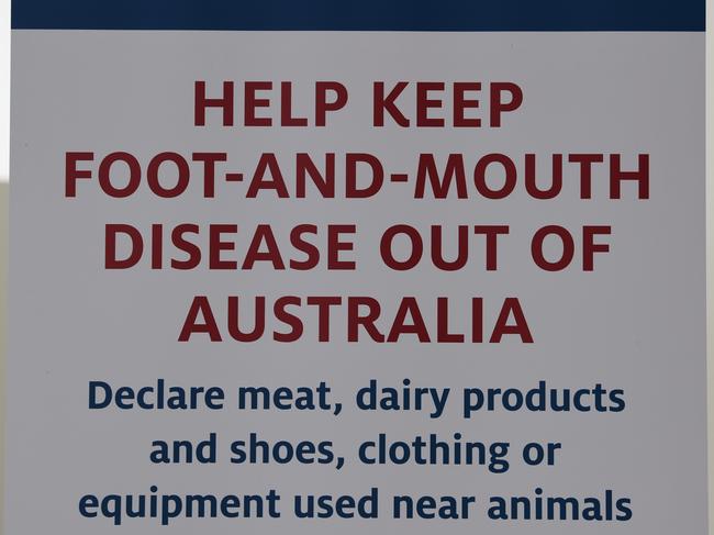 ADELAIDE, AUSTRALIA - NewsWire Photos August 26, 2022: Biosecurity sign at Adelaide Airport.  Picture: NCA NewsWire / Naomi Jellicoe