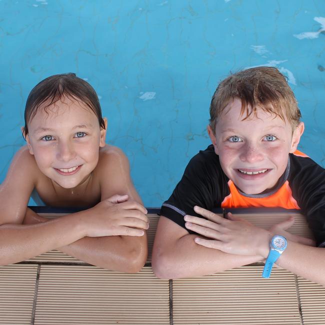 Jackson Mackay and Ashton Vitale at the Greg Cruickshank Aquatic Centre, which will be closed until further notice.