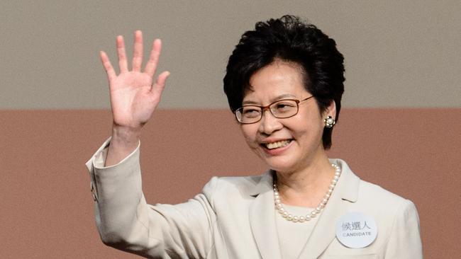 Carrie Lam says she informed the central government of her decision last year. Picture: AFP