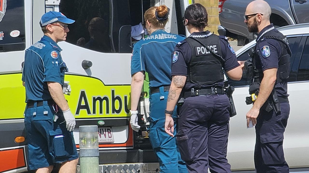 Paramedics transported a woman to hospital after an incident outside the Townsville Magistrates Court on March 5.