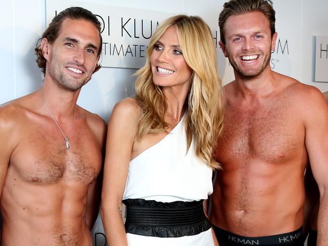 Heidi Klum Pictured with models at her new Intimates under wear and lingerie range launch at Bondi Icebergs. Picture: Richard Dobson