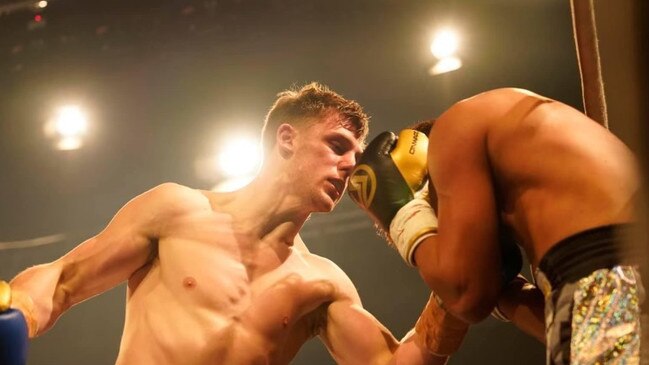 Sab Wells (left) throws a punch at Sadudee Srimueang (right) during their bout at The Melbourne Pavillion on June 22, 2024. Picture: Marty Camilleri.