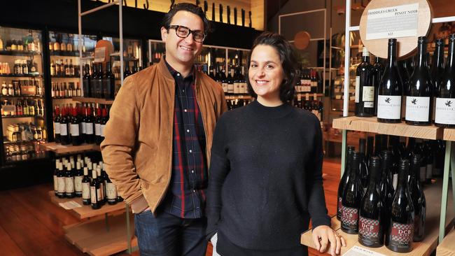 Paul Ghaie and his sister Jess Ghaie, founders of the Blackhearts and Sparrows wine store. Picture: Aaron Francis