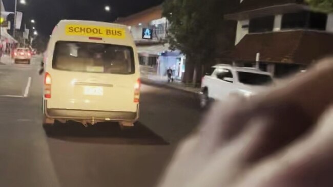 Footage provided to The Australian showed teachers chasing a group of students who had stolen the school's mini bus and went for a joyride through Alice Springs. Picture: Supplied/The Australian