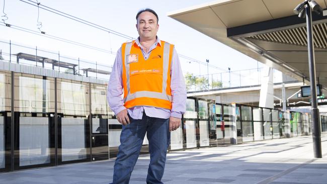 Chief train tester Manny Manolis at Tallawong Station, where driverless trains are being tested. Picture: Dylan Robinson