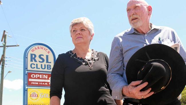 Lorraine Dent and Greg Linnett were driving forces behind a change in power at the Warwick RSL. Picture: Marian Faa