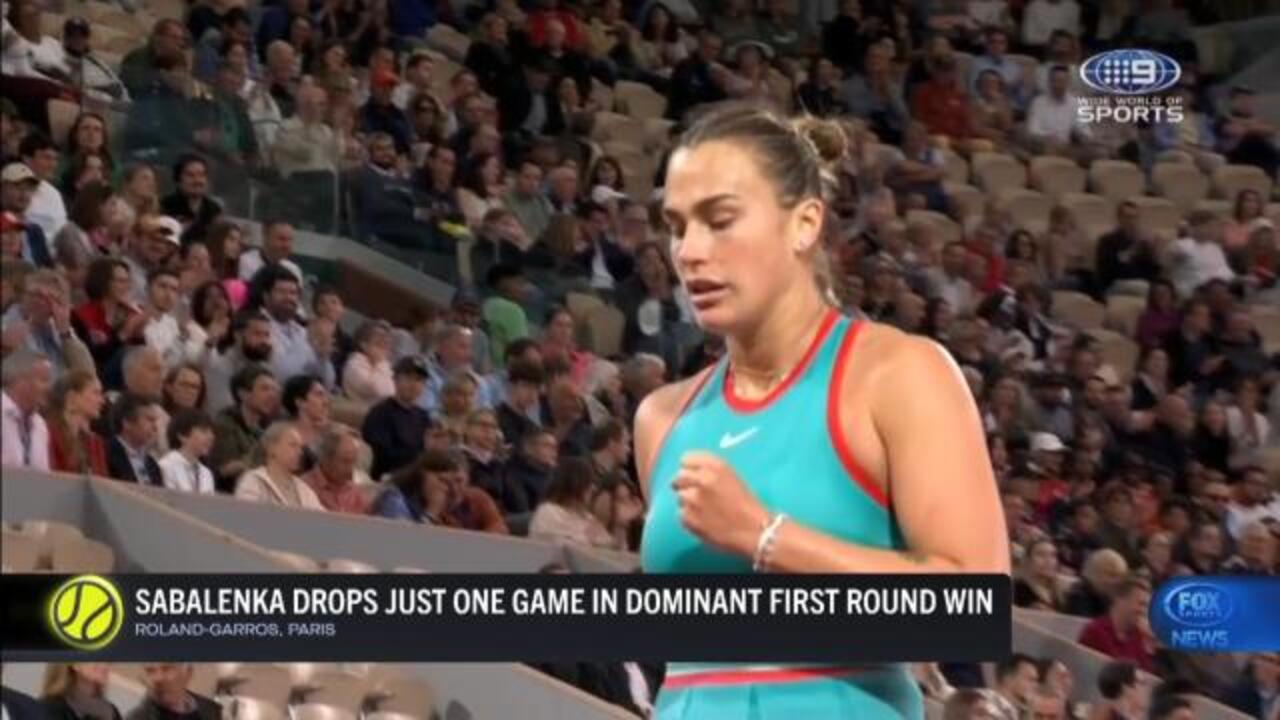 Sabalenka drops 1 game in 1st round win
