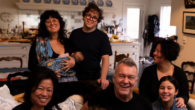 The family were isolating with Eliza Jane, her husband Jimmy and baby Teddy at back, in preparation for the Flesh and Blood tour. Picture: Ben Rodgers/Supplied.