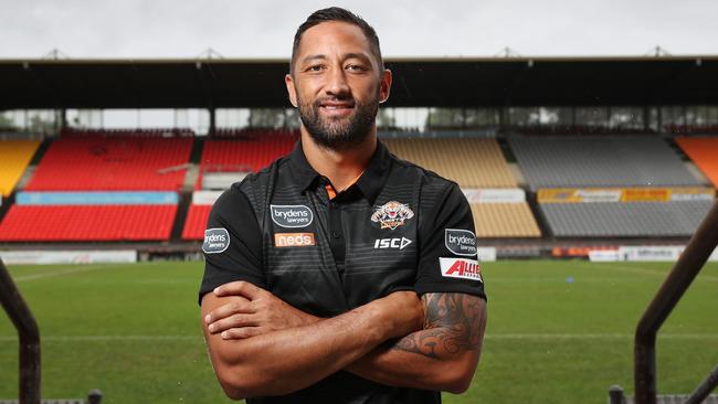 Benji Marshall has stepped up for the biggest challenge of his career as part of a coaching dream team at Wests Tigers. Picture: Richard Dobson