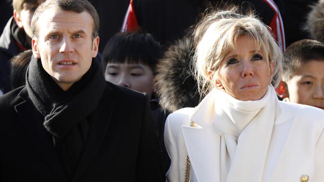 French President Emmanuel Macron and his wife Brigitte have faced a lot of opposition to their relationship. Picture: Charles Platiau/AP