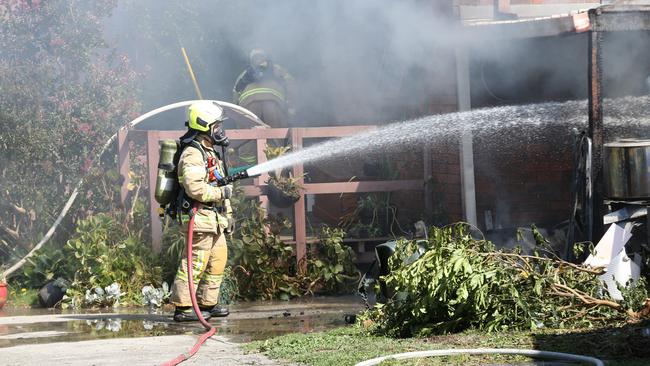 Firecrews attend a blaze. Picture: Peter Ristevski