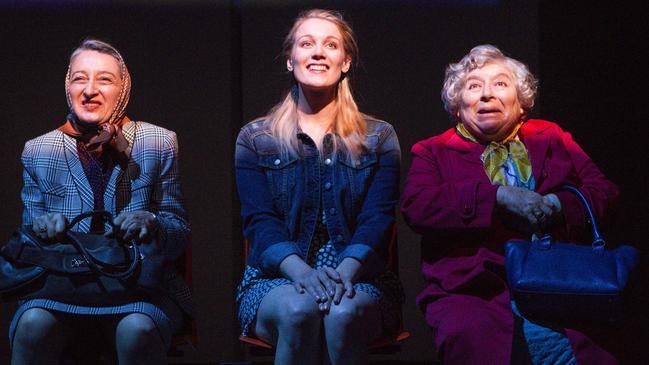 Eugenia Fragos, Eleanor Stankiewicz and Miriam Margoyles in Neighbourhood Watch, 2014.