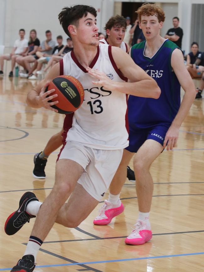 Jackson McCabe looks to score for TSS. Picture: Glenn Hampson