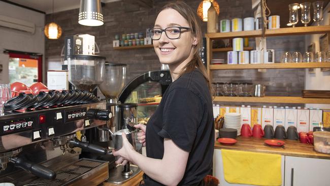 Barista Colleen McDowell. Picture: Ellen Smith