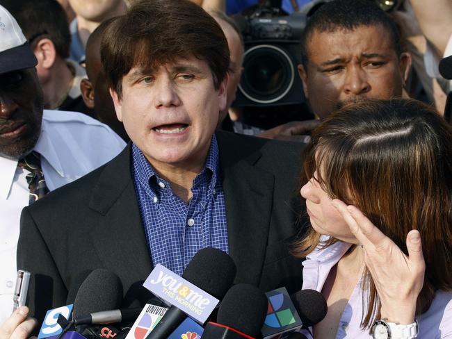 Former Illinois Govenor Rod Blagojevich outside his home a day before he was to report to a prison after his conviction on corruption charges. Picture: AP