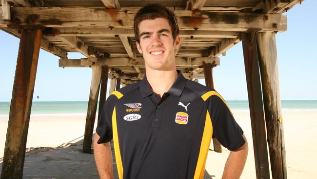 Scott Lycett at Henley Beach after being drafted by West Coast.